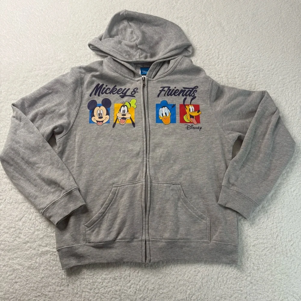 Disney Kid’s Mickey & Friends Hoodie‎ Full Zip XL 14/16 Goofy, Donald, Pluto